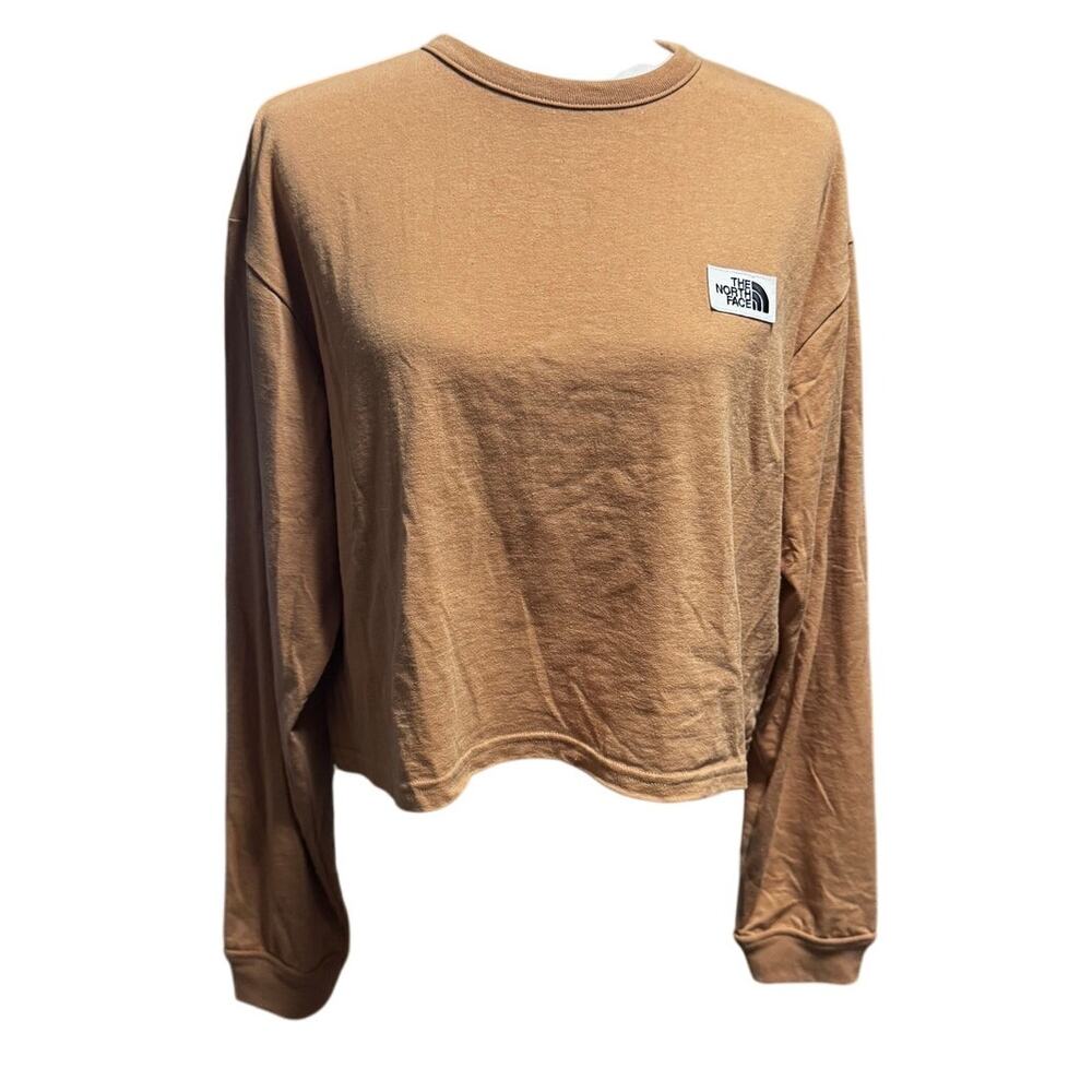 The North Face Women’s Cropped Long Sleeve Tee – Camel Brown – Size L - Picture 2 of 8